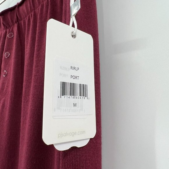 PJ Salvage Reloved Jersey Lounge Pajama Pants sz M Port Burgundy RIRLP NWT - Picture 4 of 6